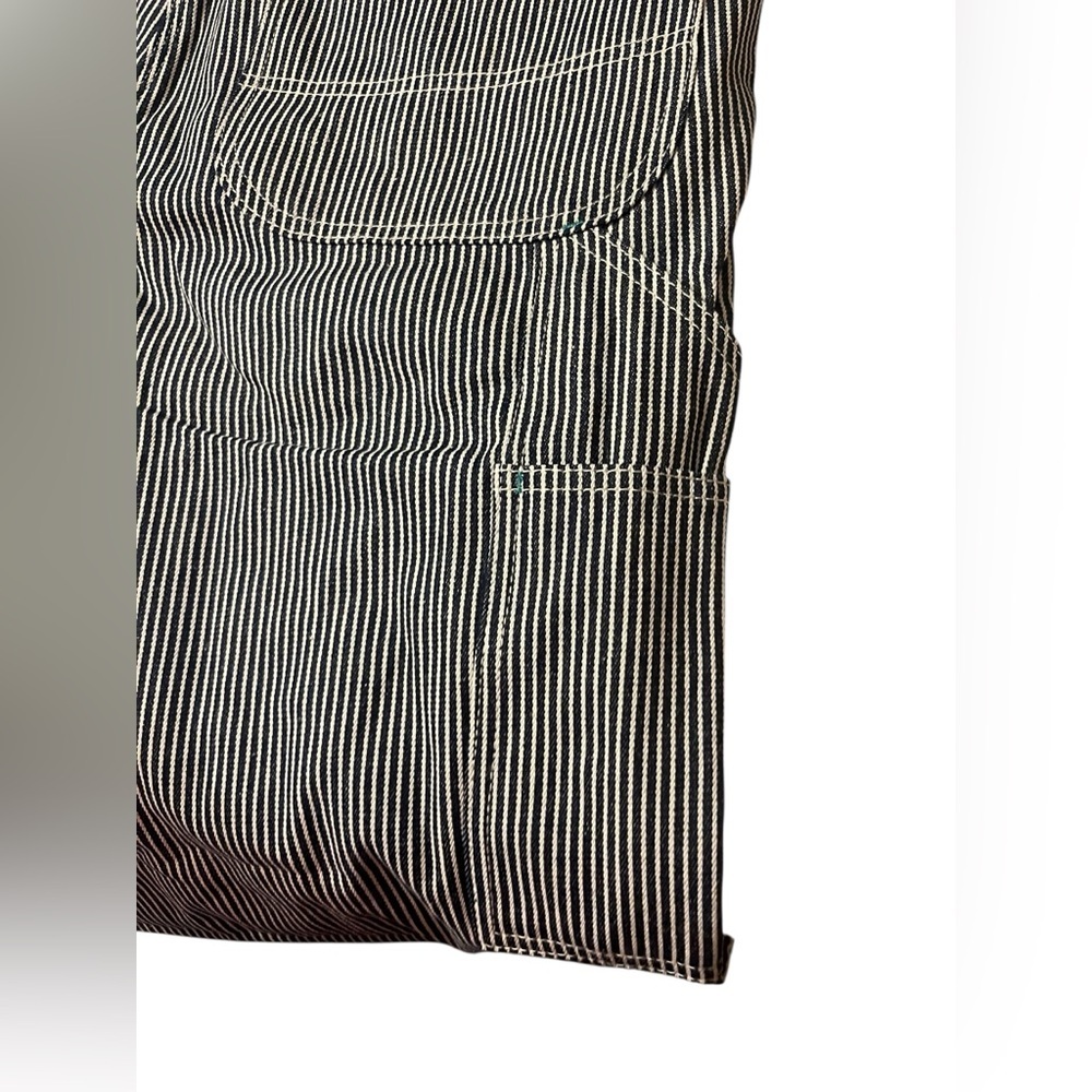 NWT Liberty Hickory Stripe Bib Overalls Dark Blue and White Striped Sz 42x32 - Picture 8 of 9